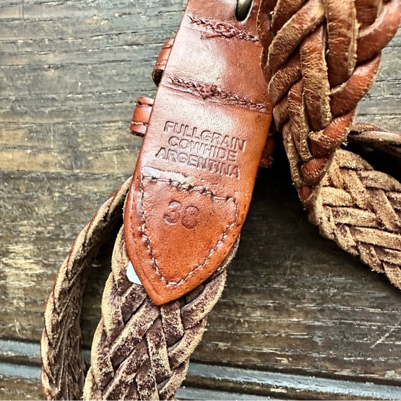 Full Grain Cowhide Braided Leather Belt Size‎ 38 - Picture 4 of 5